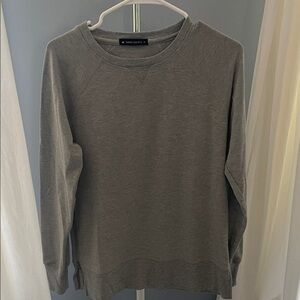 Women's Gray Crewneck Sweatshirt With Side Zippers